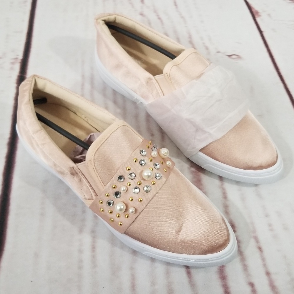 Pink Pearl Sateen Skate Shoes - Picture 2 of 7